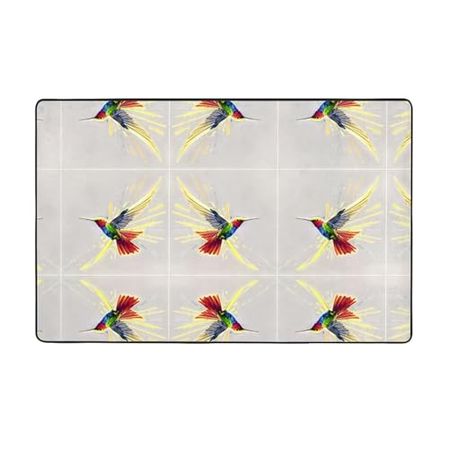 YTUOPWE Leuchtender Kolibri-Bild, Flanellstoff, Teppich, 152,4 x 99,1 cm, Bodenmatte für Wohnzimmer, Büro, Couchtisch, Bett, Balkon YTUOPWE Leuchtender Kolibri-Bild, Flanellstoff, Teppich, 152,4 x 99,1 cm, Bodenmatte für Wohnzimmer, Büro, Couchtisch, Bett, Balkon von YTUOPWE