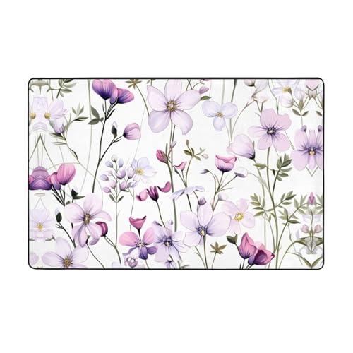 YTUOPWE Rhododendron-Illustrationsmuster, Flanellstoff, Teppich, 152,4 x 99,1 cm, Bodenmatte für Wohnzimmer, Büro, Couchtisch, Bett, Balkon YTUOPWE Rhododendron-Illustrationsmuster, Flanellstoff, Teppich, 152,4 x 99,1 cm, Bodenmatte für Wohnzimmer, Büro, Couchtisch, Bett, Balkon von YTUOPWE