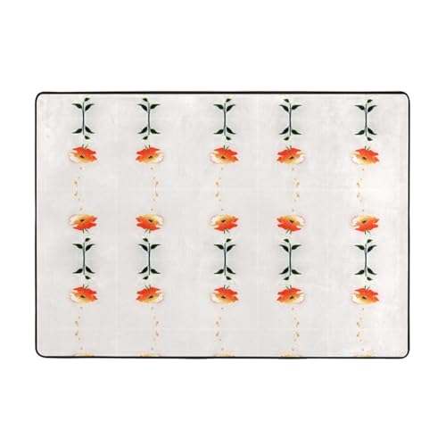 YTUOPWE Teppich mit blühenden Blumen, 203,2 x 147,3 cm, für Wohnzimmer, Büro, Couchtisch, Bett, Balkon, weich, flauschig, wasserabsorbierend, langlebig YTUOPWE Teppich mit blühenden Blumen, 203,2 x 147,3 cm, für Wohnzimmer, Büro, Couchtisch, Bett, Balkon, weich, flauschig, wasserabsorbierend, langlebig von YTUOPWE