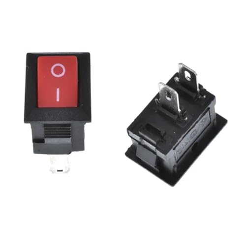 5 stücke Mini Wippschalter KCD1 3A 250VAC/6A 125VAC 10 * 15mm 2/3PIN 2-speed On/Off Marine Auto Armaturenbrett Lkw Ausrüstung(2P red) von YTWNICAC