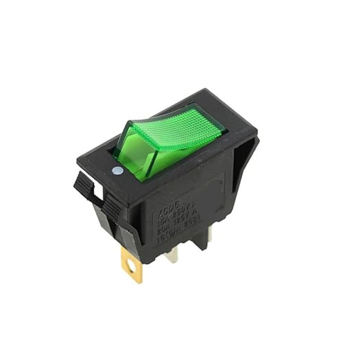 KCD6 AC 15A 250V 20A 125V Schalter 2 Position SPST Marine Wippschalter 3 Pin Grün und Rot(3P A green light) von YTWNICAC