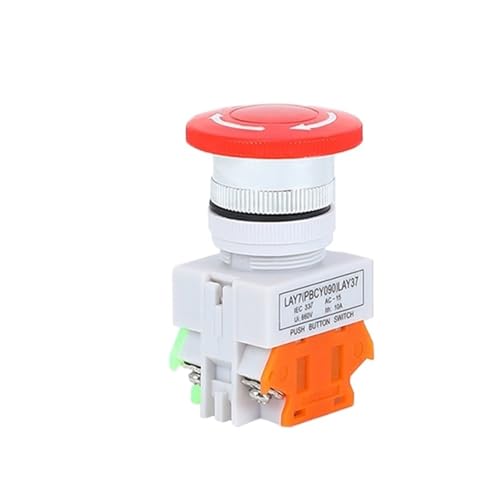 P52 Pilzkopf-Netzschalter LAY37 Not-Aus-Schalter selbsthemmend LAY7 PBC Y090-11ZS Netzschalter(22mm) von YTWNICAC