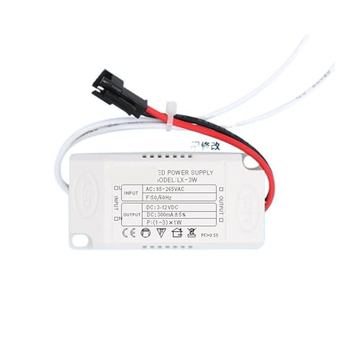 YTWNICAC Lampenzubehör LED-Deckenleuchte Konstantstrom-Antriebsnetzteil zweifarbiges IC-Vorschaltgerät 8W12W24W36W Transformator-Gleichrichter(1 3W Square Shell Male Plug) von YTWNICAC