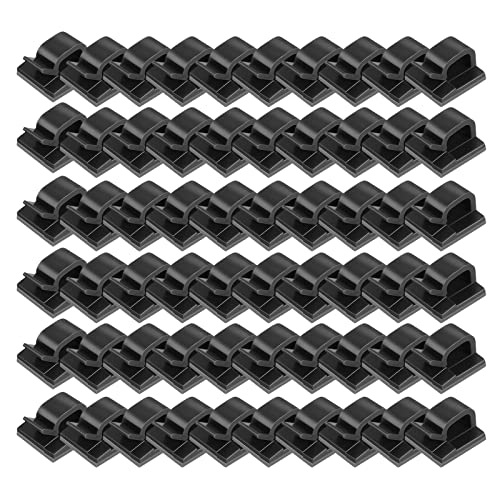 60 Stück Outdoor-Licht-Clips, verbesserter selbstklebender Halter für Garten, Weihnachten, Fee, Ethernet-Kabel-Clips, flacher Kabel-Organizer, mehrfarbiger Kleber für Auto-Kabelmanagement, Schwarz 60 Stück Outdoor-Licht-Clips, verbesserter selbstklebender Halter für Garten, Weihnachten, Fee, Ethernet-Kabel-Clips, flacher Kabel-Organizer, mehrfarbiger Kleber für Auto-Kabelmanagement, Schwarz von YTtkku