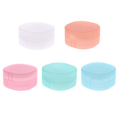 Tragbare Seifenbox, rund, auslaufsicher, Schwamm für Koffer mit Deckel, für Reisen, Badezimmer, Badezimmer, Zubehör, Halter mit großer Schale von YTtkku