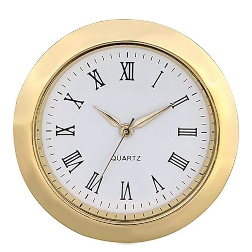 YTtkku Anspruchsvolle Miniaturuhr-Einsatz mit römischen Ziffern, 36 mm, runde Metall-Zifferblätter, Ersatz für Bastelprojekte, Miniaturuhrwerk von YTtkku