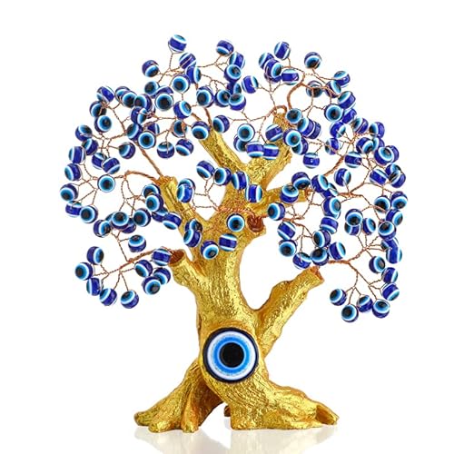20,3 cm türkischer blauer böser Blick Baum Golden Feng Shui Dekor Schutz Geld Glück Geschenk von YU FENG