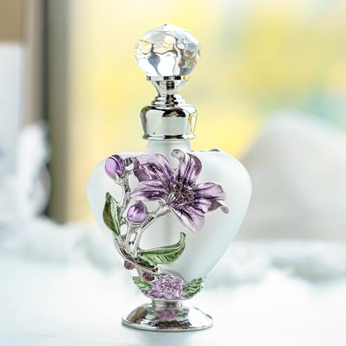 Yufeng nachfüllbare leere Kristall-Parfümflasche mit Blume, handgefertigt, Heimdekoration, Hochzeitsgeschenk (Gänseblümchen) von YU FENG