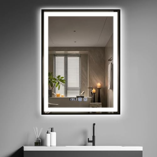 YU YUSING Badspiegel LED 60x80cm Badezimmerspiegel mit 3 Lichtfarbe Einstellbare, Wandspiegel Metallrahmen mit Touch-Schalter Spiegel Badezimmer Anti-Beschlag Timer-funcktion Kaltweiß IP44, Vertikale YU YUSING Badspiegel LED 60x80cm Badezimmerspiegel mit 3 Lichtfarbe Einstellbare, Wandspiegel Metallrahmen mit Touch-Schalter Spiegel Badezimmer Anti-Beschlag Timer-funcktion Kaltweiß IP44, Vertikale von YU YUSING