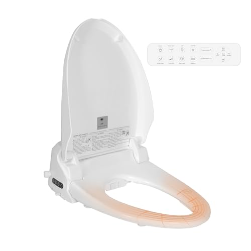 YU YUSING Intelligenter Smart Toilettensitz WC Bidet mit Düse, Japanische Toilette Dusche Bidet Beheizter Sitz mit Absenkautomatik, Einstellbarem Wasserdruck, Warme Lufttrocknung, Fernbedienung von YU YUSING