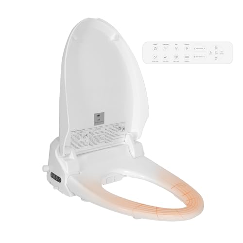 YU YUSING Intelligenter Smart Toilettensitz WC Bidet mit Düse, Toilette Dusche Bidet Beheizter Sitz mit Absenkautomatik, Einstellbarem Wasserdruck, Warme Lufttrocknung,Fernbedienung(V Type) von YU YUSING