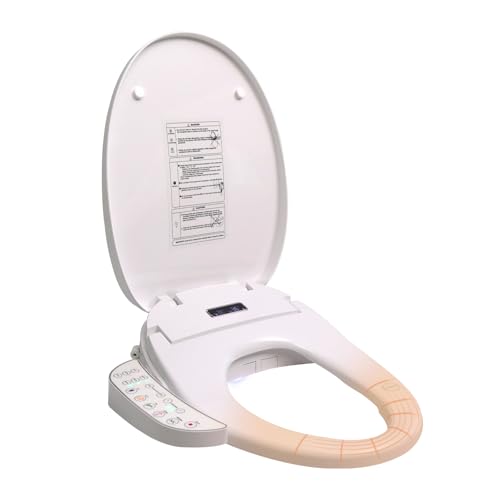YU YUSING Intelligenter Smart Toilettensitz WC Bidet mit Düse, Toilette Dusche Bidet Beheizter Sitz mit Absenkautomatik, Einstellbarem Wasserdruck, Warme Lufttrocknung,Nachtlicht(V Type) von YU YUSING