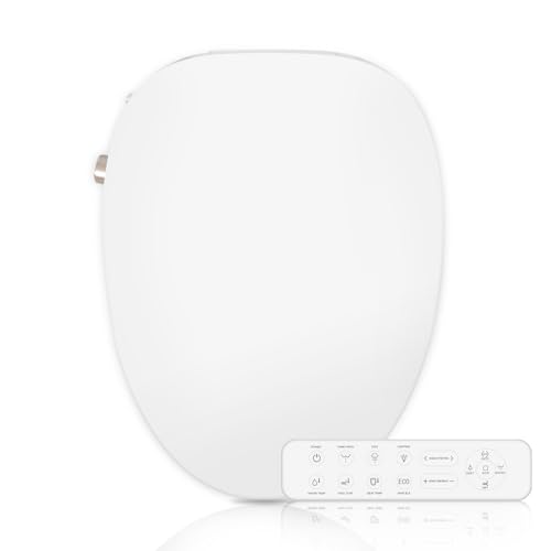 YU YUSING Intelligenter Smart Toilettensitz WC Bidet mit Düse, Toilette Dusche Bidet Beheizter Sitz mit Warme Lufttrocknung, Absenkautomatik, Einstellbarem Wasserdruck,Fernbedienung(V Type) von YU YUSING
