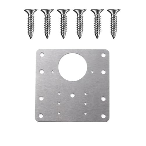 1 x Reparaturplatte für Türscharniere, Edelstahl, Halterung, Schrankscharnier, Reparaturplatte mit Schrauben, Schranktürscharnier, Reparaturplatte (9 x 9 cm) von YUAEB biao Boutique Shop UK