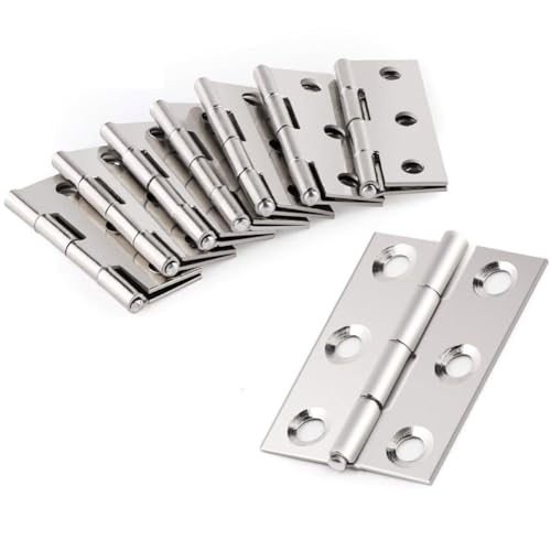 20 Stück Türverbinder-Zubehör, langlebig, Möbel, Zuhause, 6 Befestigungslöcher, Edelstahl-Scharnier, Fenster, Schrank, Schmuckschatulle von YUAEB biao Boutique Shop UK