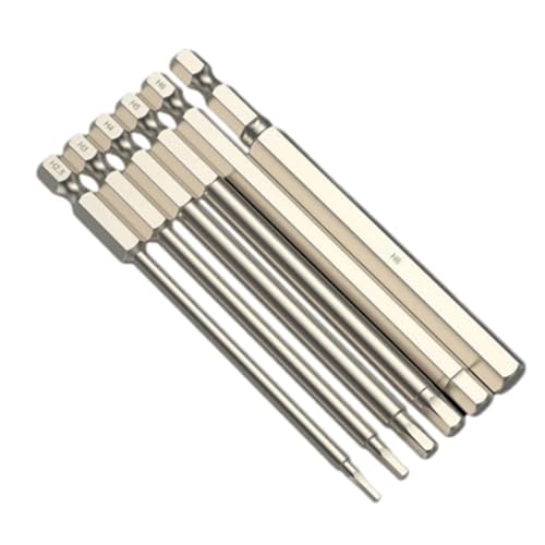 5/6/7/8-teiliges Schraubendreher-Bit-Set, S2-Stahl, magnetisches Sechskant-Bit-Set, hochmagnetisches Schraubendreher-Bohrer-Set, rutschfest, Inbusschlüssel (50–150 mm) von YUAEB biao Boutique Shop UK