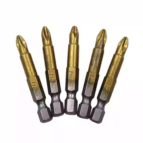 5 x 1/4-Zoll-Sechskant-Bit, 50 mm, Sechskant-Schraubendreher, PH2, rutschfester Bit, S2 Titanbeschichteter Bohrer, Schraubendreher-Schaft-Werkzeuge mit magnetischem Bit 5 x 1/4-Zoll-Sechskant-Bit, 50 mm, Sechskant-Schraubendreher, PH2, rutschfester Bit, S2 Titanbeschichteter Bohrer, Schraubendreher-Schaft-Werkzeuge mit magnetischem Bit von YUAEB biao Boutique Shop UK
