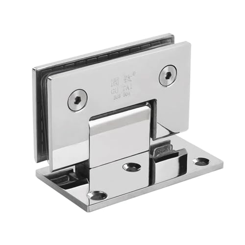 Glastür Badezimmer Edelstahl 304 Wandhalterung Glas Dusche Befestigung Clip Chrom Türscharnier (90 Grad ist offen) von YUAEB biao Boutique Shop UK