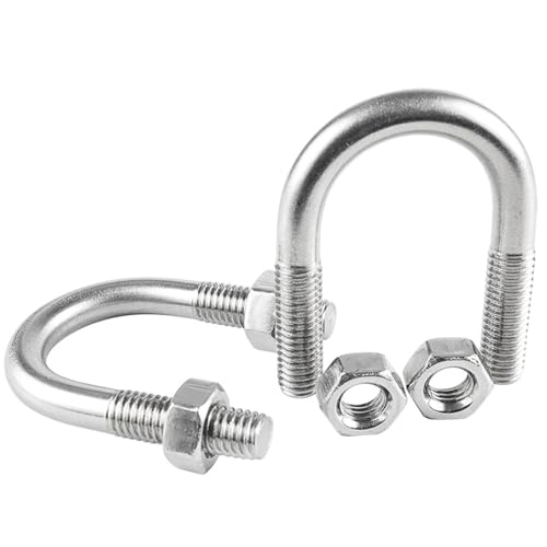 Sortimentskit for U-Bolzen aus Edelstahl 304 M8, robuste U-förmige Rohrschellen mit Muttern for Sanitärinstallationen und Zäune(M8*25 (10 sets)) von YUAEB biao Boutique Shop UK