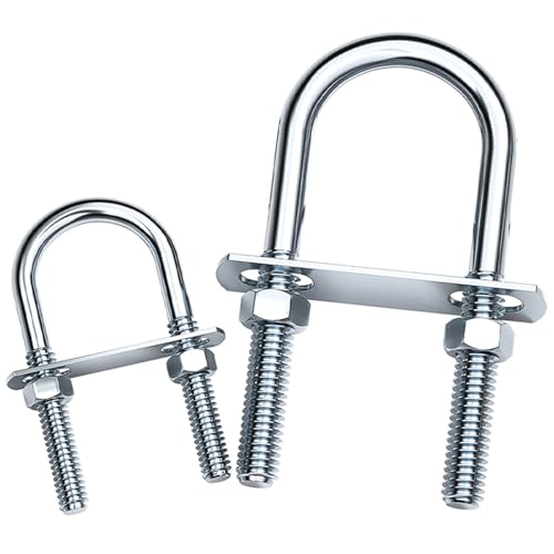 U-Bolzen-Klemmensätze aus verzinktem Kohlenstoffstahl M6 U-förmige Rohrschellen mit Schrauben und Muttern Hochleistungs-Befestigungsklammern(M6*34 * 50 [5 sets]) von YUAEB biao Boutique Shop UK