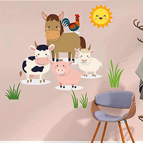Bauernhof Tiere Aufkleber Kinderzimmer Wandkunst Aufkleber Zimmer Wandtattoo Zimmerdekoration von YUANCHENG