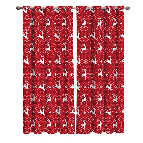 YUANCHENG Merry Christmas Geometic Window Curtains Curtains for Living Room Decorative Items Living Room von YUANCHENG