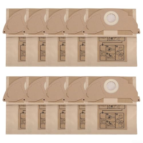 10 Stück Staubbeutel Ersatz Set Staubsauger Ersatzteile für Kärcher Serie WD2 MV2 WD 2.200 von YUANGANG
