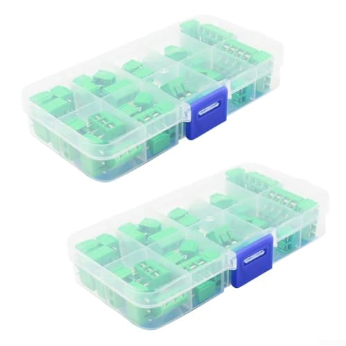 100 Stück 2 Box PCB Mount Schraubklemmenblöcke 5 0 mm 0 2 Pitch 2P 3P 4P Stecker für sichere elektrische Verbindungen kompatibel mit Drahtgrößen 18AWG 26AWG von YUANGANG