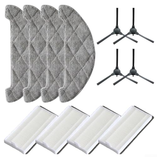 12-teiliges Seitenbürsten-Filter-Mopp-Tuch-Set, Staubsauger-Ersatzteile für Tuvio TR04MLBB Roboter-Staubsauger von YUANGANG