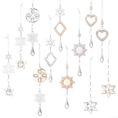 12-teiliges transparentes Acryl-Eiszapfenornament, hängende Acryl-Weihnachtsschmuck-Set für Weihnachtsbäume, Girlanden, Fensterbänke von YUANGANG