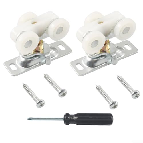 2 Stück Taschen-Türrollen-Montage, oben montierte Taschen-Türaufhänger, Taschentür-Hardware-Set für Bypass-, Doppelfalt- und Taschenschranktüren 2 Stück Taschen-Türrollen-Montage, oben montierte Taschen-Türaufhänger, Taschentür-Hardware-Set für Bypass-, Doppelfalt- und Taschenschranktüren von YUANGANG