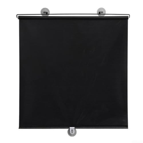 3 Stück Saugnapf-Rollo, 125 x 50 cm, temporärer Saugnapf, Fensterschutz, Verdunkelungsrollos für Zuhause oder Auto (schwarz) von YUANGANG