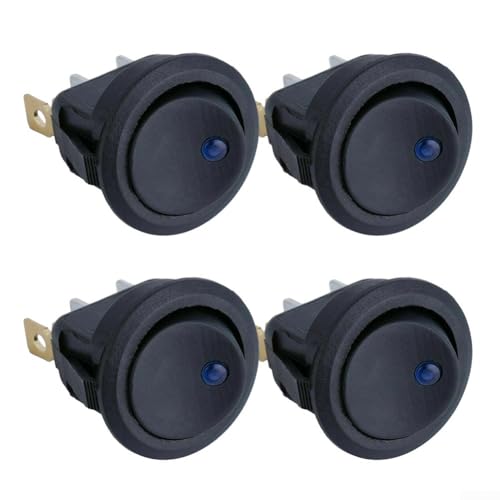 4 Stück LED Dot Light 2 Pin Round Rocker Toggle ON OFF SPST Schalter 12V DC mit Kyhole Slot für stabilen Einsatz in Automobil- und Marine-Ausrüstung 4 Stück LED Dot Light 2 Pin Round Rocker Toggle ON OFF SPST Schalter 12V DC mit Kyhole Slot für stabilen Einsatz in Automobil- und Marine-Ausrüstung von YUANGANG
