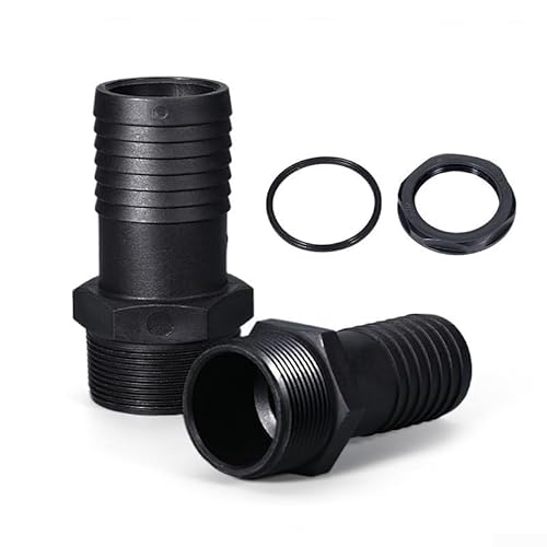 5 Stück Heavy Duty Barb NPT Male Connector, Barb Fitting, Kunststoff Schlauchstutzen Fitting Adapter für Sanitärsysteme Nicht korrosive Anwendungen (3,8 cm) von YUANGANG