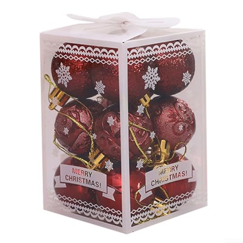 Festive Christbaumkugeln, glänzende Kugeln für Partys und Hochzeiten, Weinrot, 12 Stück Festive Christbaumkugeln, glänzende Kugeln für Partys und Hochzeiten, Weinrot, 12 Stück von YUANGANG