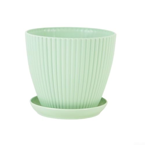 Funktioneller Blumentopf mit Drainage und stabiler Bodenwanne für Haus und Garten (hellgrün) von YUANGANG