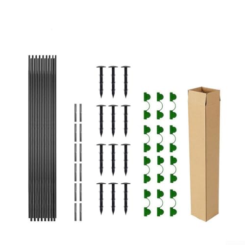 Gewächshaus-Reifen, Garten-Pflanzenschutz-Reifen, Set mit Fiberglas-Stangen, Verbindungs-Clips und Erdspießen für Kletterpflanzen-Unterstützung (18 Stück) von YUANGANG
