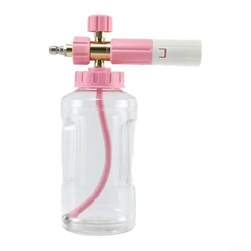 Hochdruck-Schneeschaumlanze 1 l Autowaschseifenspender Flasche mit verstellbarer Düse für Fahrzeugwäsche (Rosa) von YUANGANG