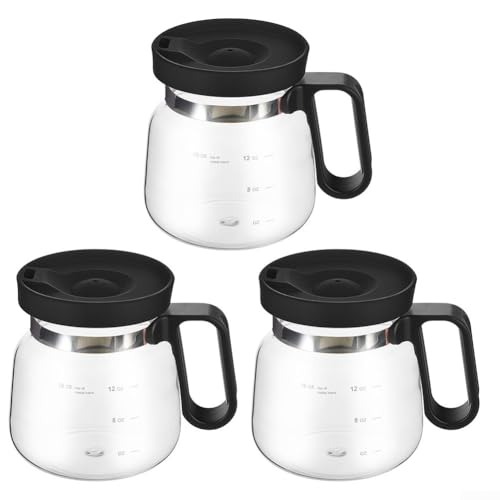 Kaffeetasse aus Glas, 473 ml, hitzebeständig, mit Reisedeckel und Strohhalm, für jede Küche oder Büro, 3 Stück Kaffeetasse aus Glas, 473 ml, hitzebeständig, mit Reisedeckel und Strohhalm, für jede Küche oder Büro, 3 Stück von YUANGANG