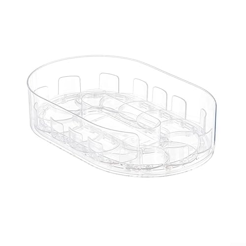 Lazy Susan Drehteller-Regal für Gewürz-Organisation in Küche und Kühlschrank mit transparentem PET-Material für reibungslose Rotation (transparent) von YUANGANG