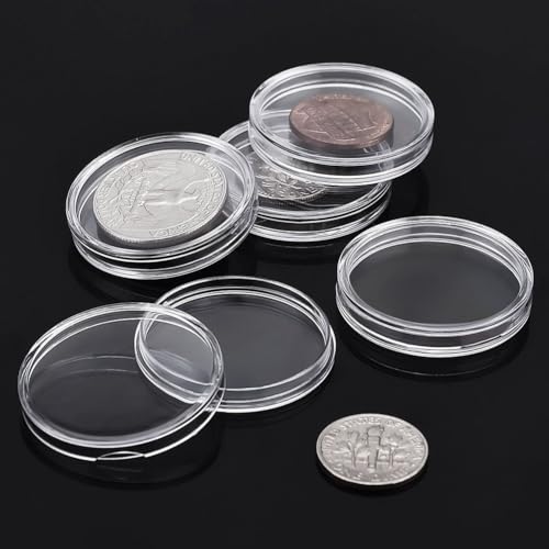 Münzkapselhalter mit hoher Transparenz, 100 Stück, mit einer einfach zu bedienenden Box Münzkapselhalter mit hoher Transparenz, 100 Stück, mit einer einfach zu bedienenden Box von YUANGANG