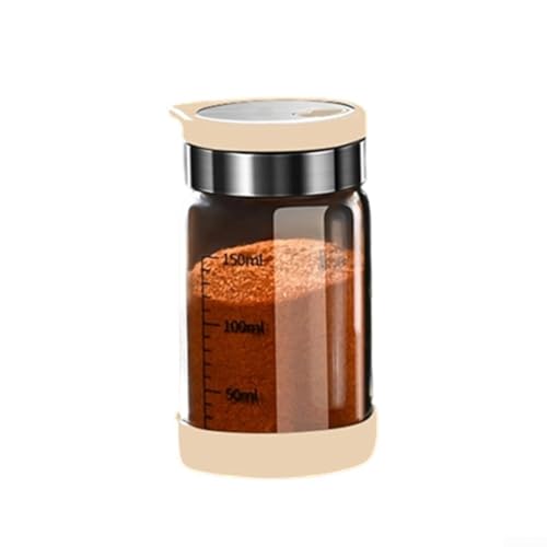 Platzsparende Gewürzflasche aus Glas für die Küche und praktisches Design (weiße Abdeckung, 100 ml) von YUANGANG
