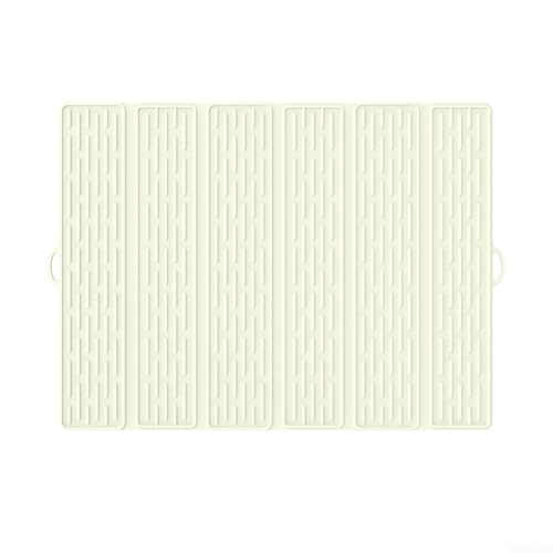 Praktisches Silikon-Abfluss-Pad für Küchen, faltbares und kompaktes Design, sorgt für schnelles Trocknen von Geschirr (weiß) von YUANGANG