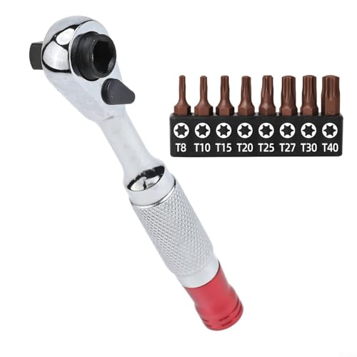 Profi 14 Zoll Steckschlüssel Ratschenschlüssel mit Schnellabisolierfunktion für Torx und Sechskant Bits (T8-T40) von YUANGANG