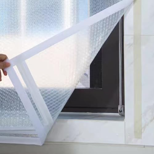 Robuste Fenster-Isolierfolie, 4 mm dickes PVC für effektiven Hitzeschutz (100 x 100 cm) von YUANGANG