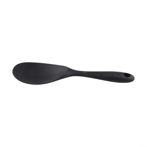 Silikonlöffel mit langem Griff zum Kochen und Mischen, nicht und spülmaschinenfest, Küchenzubehör (schwarz) von YUANGANG