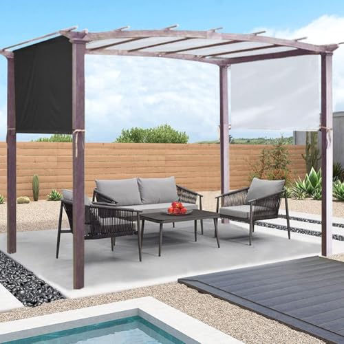 Sonnensegel, wasserdicht, für Schatten in Ihrem Garten, für kleine Pavillons, 5,2 x 2 m (schwarz) von YUANGANG
