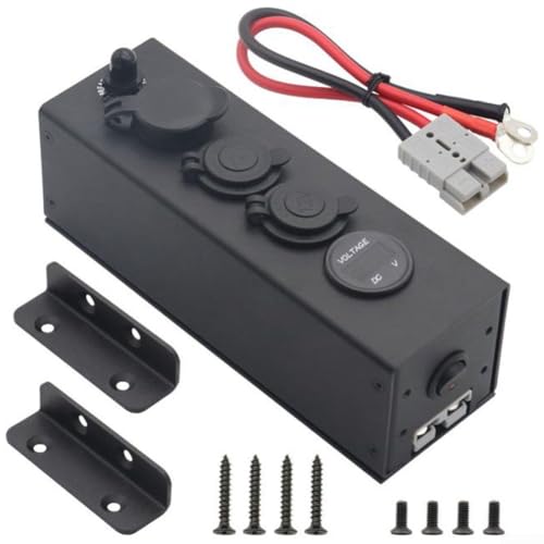 Überlastgeschützte 12-V-Steckdose mit zwei USB-Anschlüssen und wasserdichter Abdeckung für Marine-, Boot-, Wohnmobil- und LKW-Anwendungen mit Verbindungskabel von YUANGANG