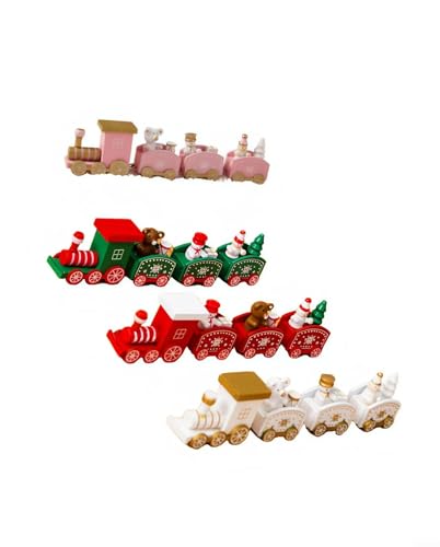 Weihnachten Holz Zug Dekorationen Mini Holz Weihnachtszug Set für Display auf Regalen Tischplatten Fenster Festliche Szene Dekoration von YUANGANG