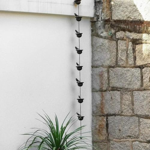 YUANGANG Iron Bird Outdoor Regenkette Hängend Metall Regenkette Schönes Vogel Design Regenkette Dachrinne Deko von YUANGANG